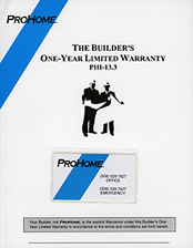 ProHome Warranty Book Cover